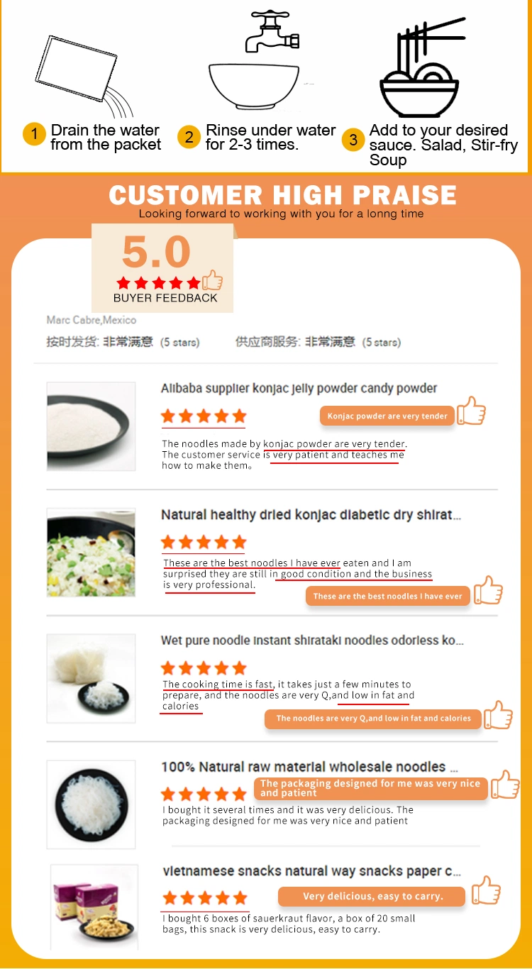 Low Carb Diet Food Konjac Rice Diebetic Rice Shirataki Pearl Rice