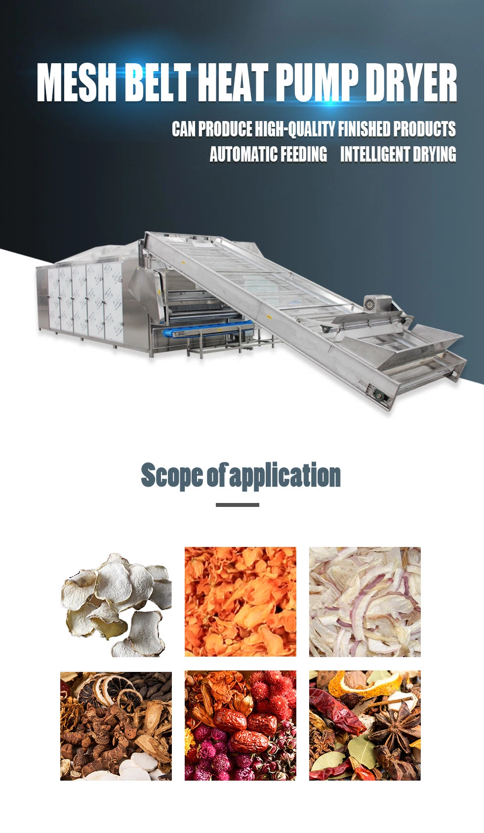 Automatic /Fruit /Vegetable/Konjac/Herbs/Medicinal Commercial Muiti-Layer Mesh Belt Drying Machine